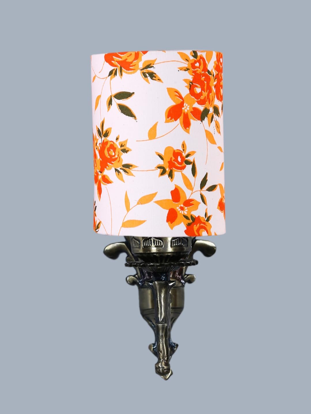 Antique Gold Wall Lamp for Office/Home/Gifting with Cotton Printed Shade(8x4.25x11) Inches -119