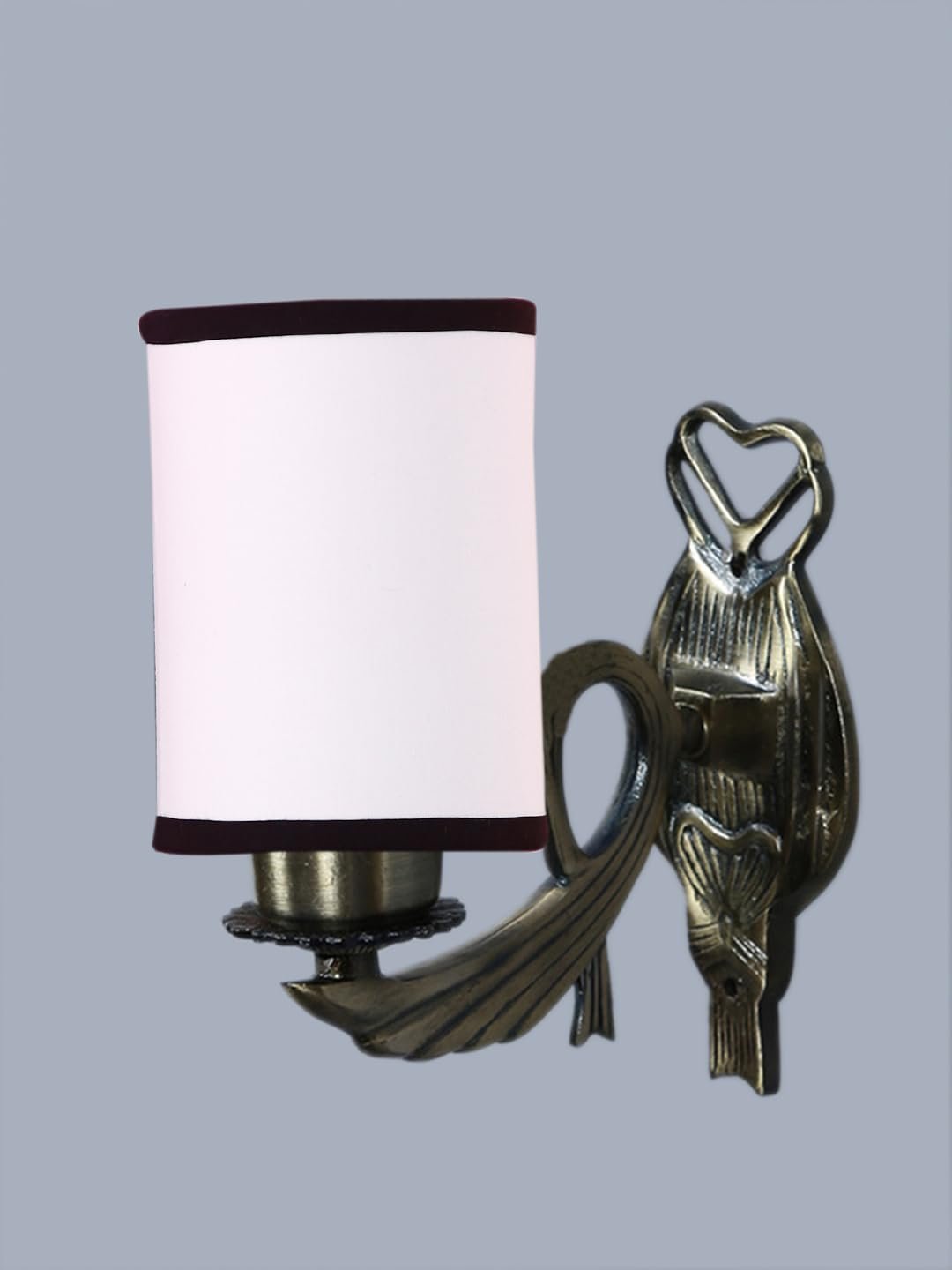 Antique Gold Wall Lamp for Office/Home/Gifting with Cotton White & Black Shade(8x4.25x11) Inches -127