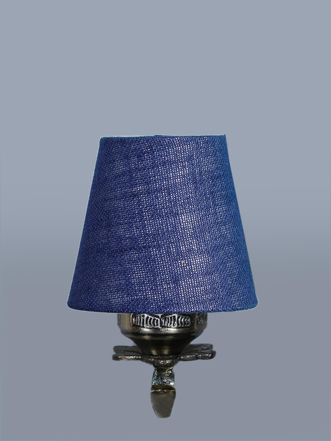 Antique Gold Wall Lamp for Office/Home/Gifting with Jute conical Blue Shade(7x5.5x9.25) Inches -13