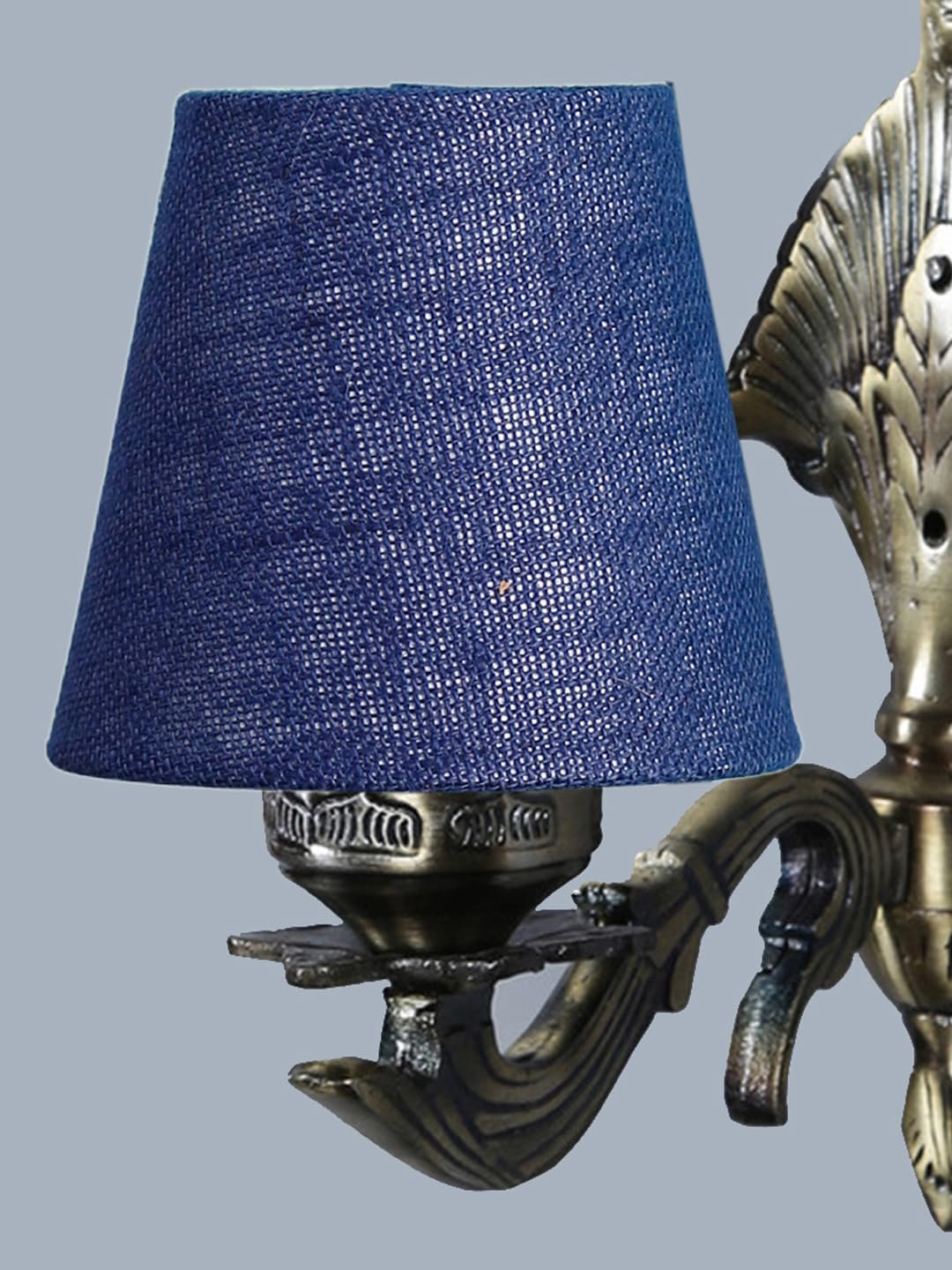 Antique Gold Wall Lamp for Office/Home/Gifting with Jute conical Blue Shade(7x5.5x9.25) Inches -13