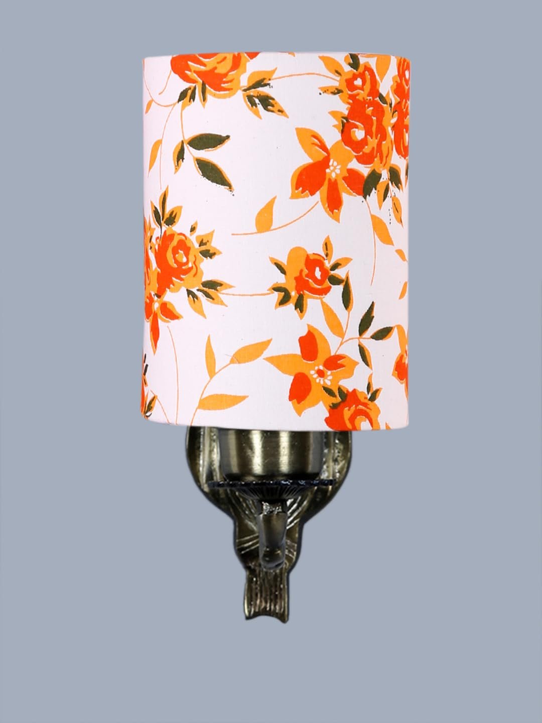 Antique Gold Wall Lamp for Office/Home/Gifting with Cotton Printed Shade(8x4.25x11) Inches -134