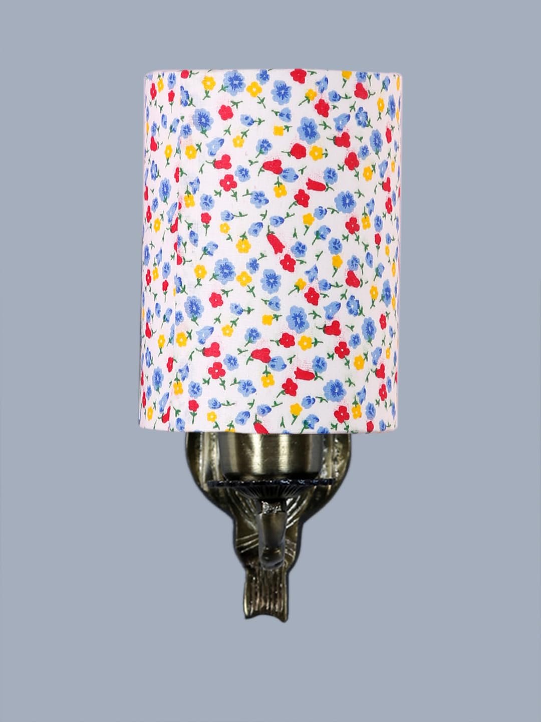 Antique Gold Wall Lamp for Office/Home/Gifting with Cotton Printed Shade(8x4.25x11) Inches -135