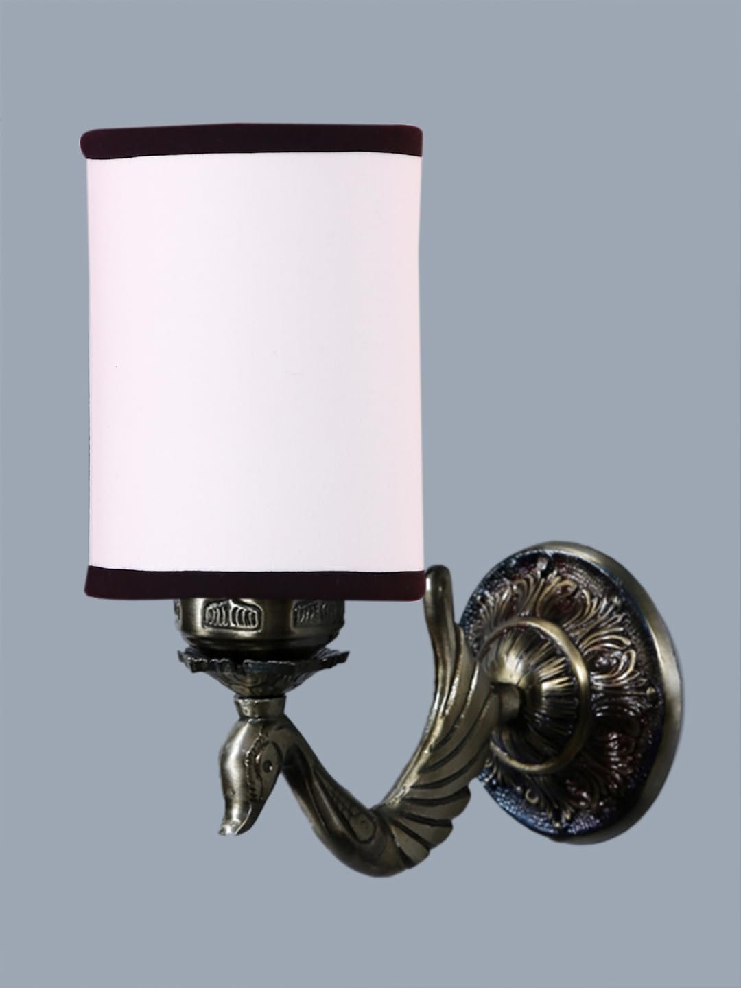 Antique Gold Wall Lamp for Office/Home/Gifting with Cotton White & Black Shade(8x4.25x11) Inches -142