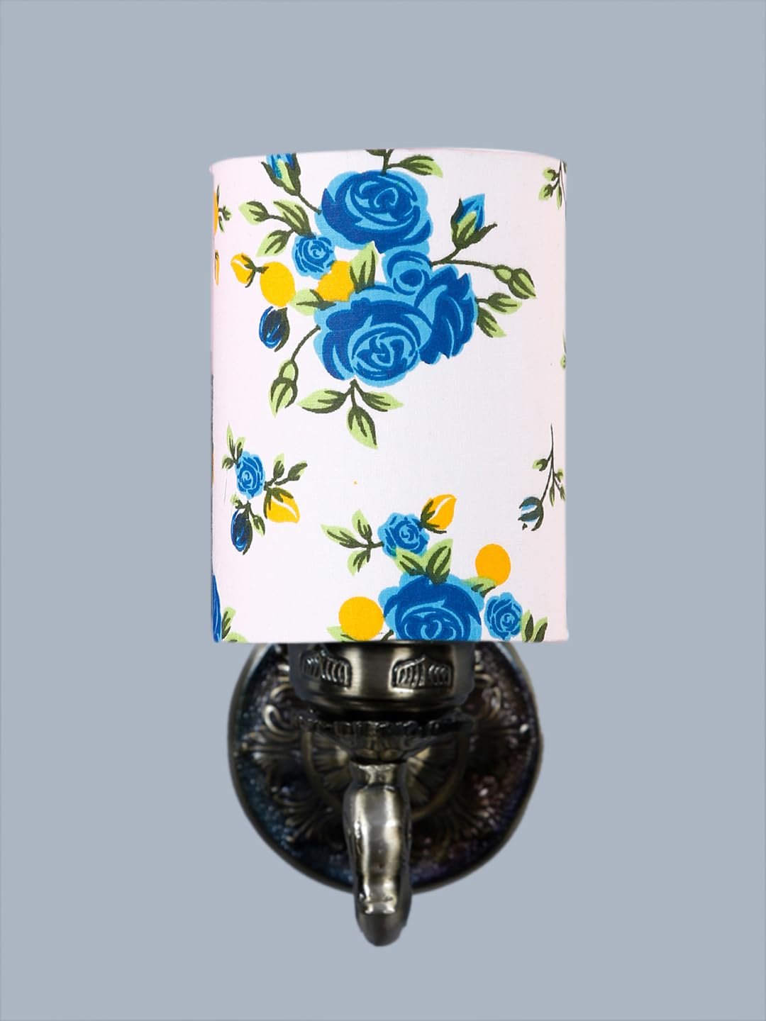 Antique Gold Wall Lamp for Office/Home/Gifting with Cotton Printed Shade(8x4.25x11) Inches -148