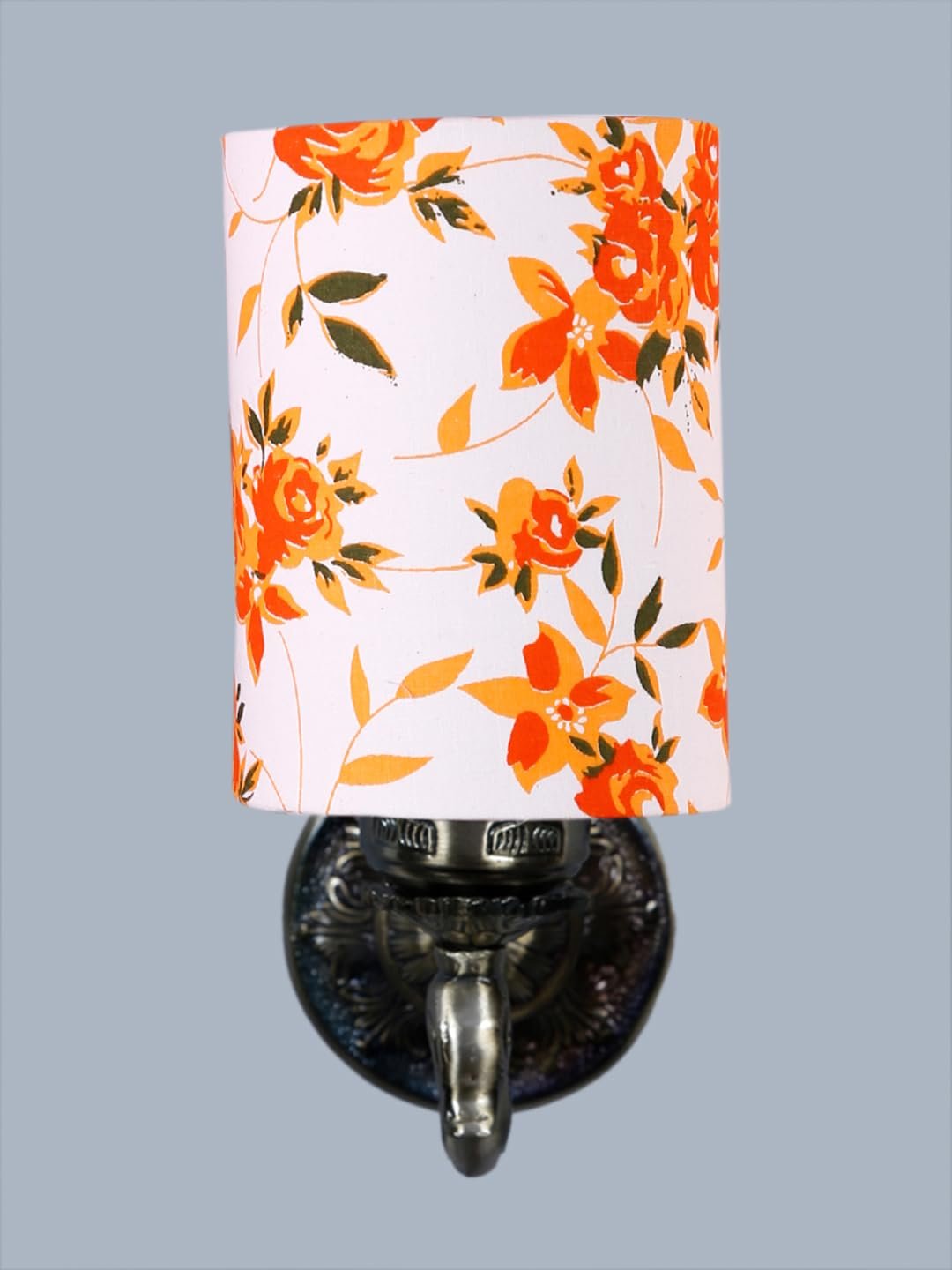 Antique Gold Wall Lamp for Office/Home/Gifting with Cotton Printed Shade(8x4.25x11) Inches -149