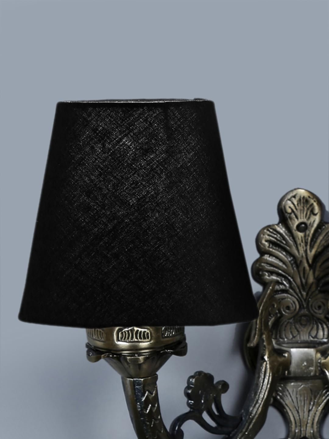 Dual Antique Gold Wall Lamp for Office/Home/Gifting with Cotton Black Shade(8x12.25x9) Inches -152