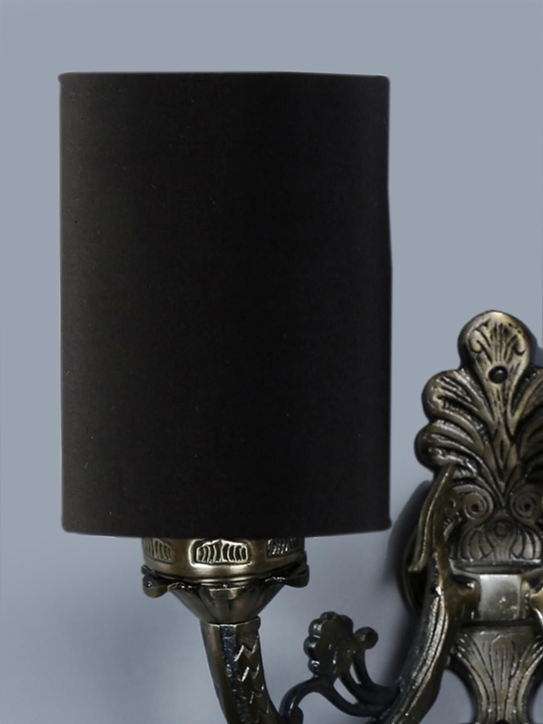 Dual Antique Gold Wall Lamp for Office/Home/Gifting with Cotton Black Shade(7x13x11.5) Inches -167