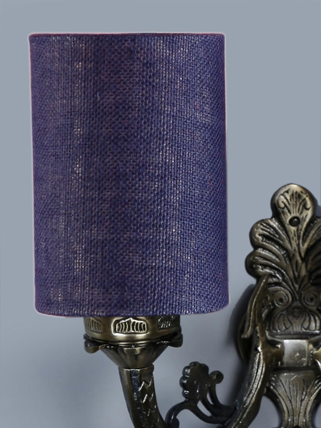 Dual Antique Gold Wall Lamp for Office/Home/Gifting with Jute Blue Shade(7x13x11.5) Inches -177