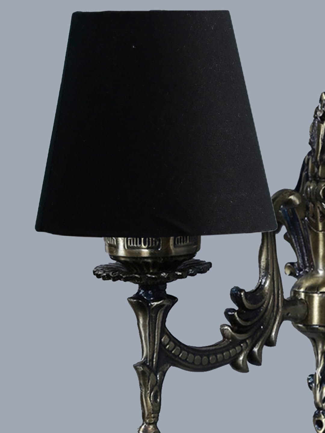 Antique Gold Wall Lamp for Office/Home/Gifting with Cotton conical Black Shade(7x5.5x9.25) Inches -17