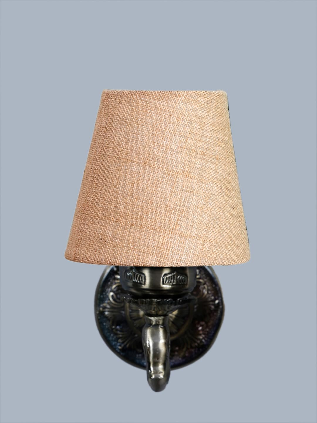 Antique Gold Wall Lamp for Office/Home/Gifting with Jute conical Beige Shade(7x5.5x9.25) Inches -67