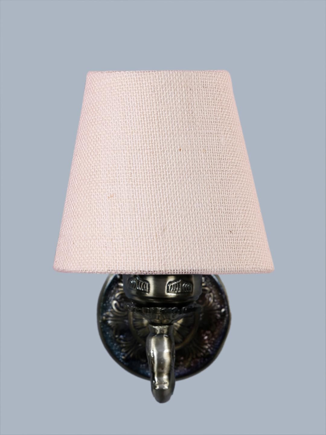 Antique Gold Wall Lamp for Office/Home/Gifting with Jute conical White Shade(7x5.5x9.25) Inches-68