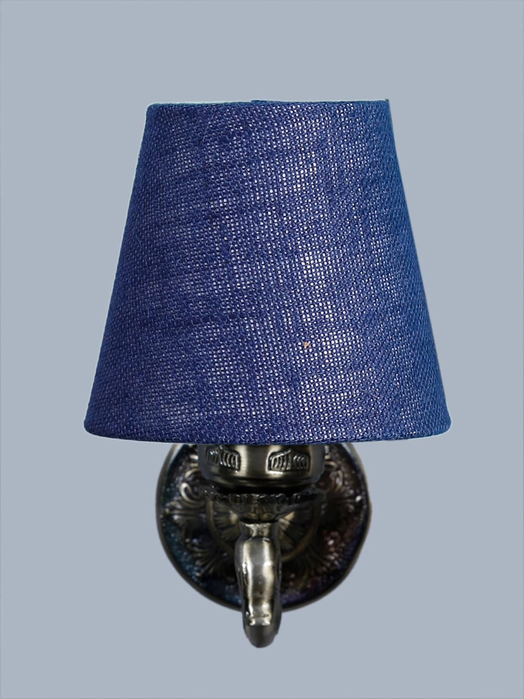 Antique Gold Wall Lamp for Office/Home/Gifting with Jute conical Blue Shade(7x5.5x9.25) Inches -72