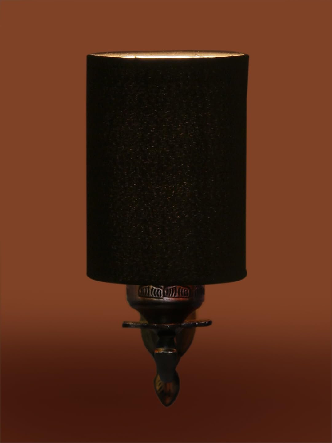 Antique Gold Wall Lamp for Office/Home/Gifting with Cotton Black Shade(8x4.25x11) Inches -77