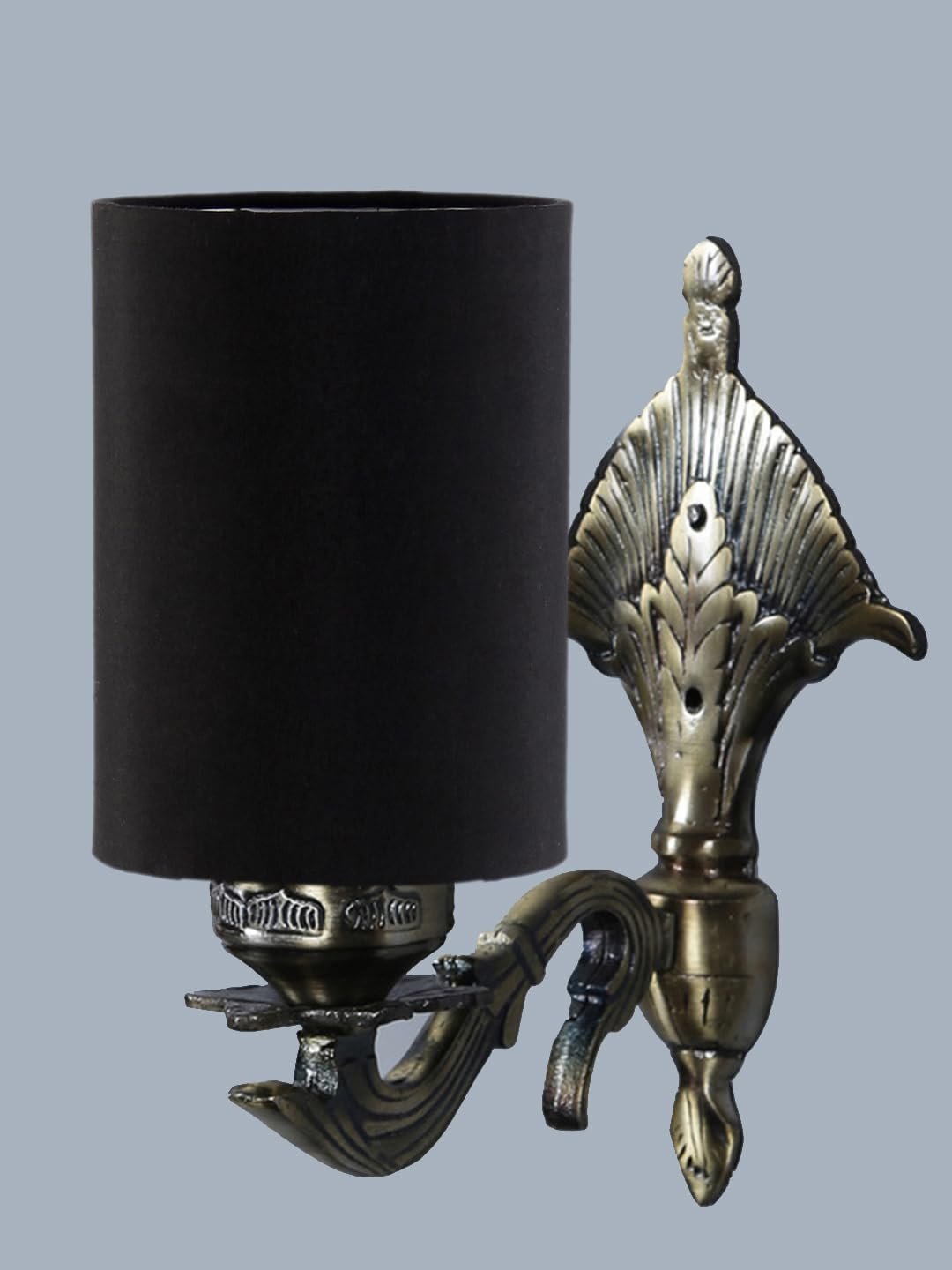 Antique Gold Wall Lamp for Office/Home/Gifting with Cotton Black Shade(8x4.25x11) Inches -77