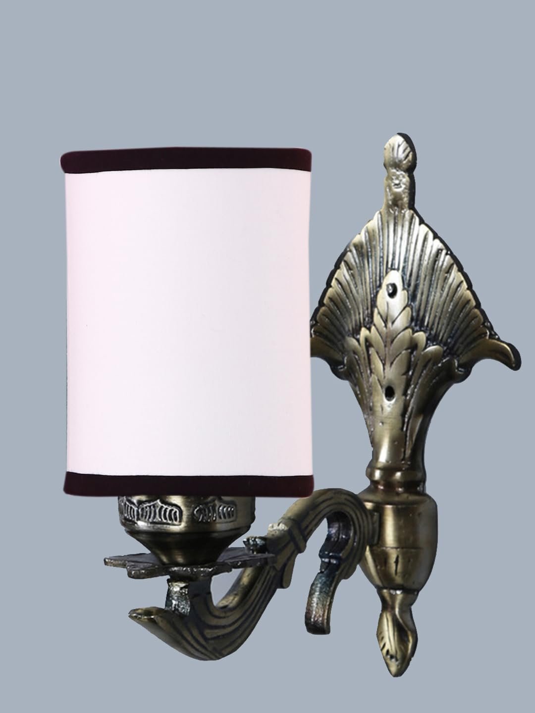 Antique Gold Wall Lamp for Office/Home/Gifting with Cotton White & Black Shade(8x4.25x11) Inches -82