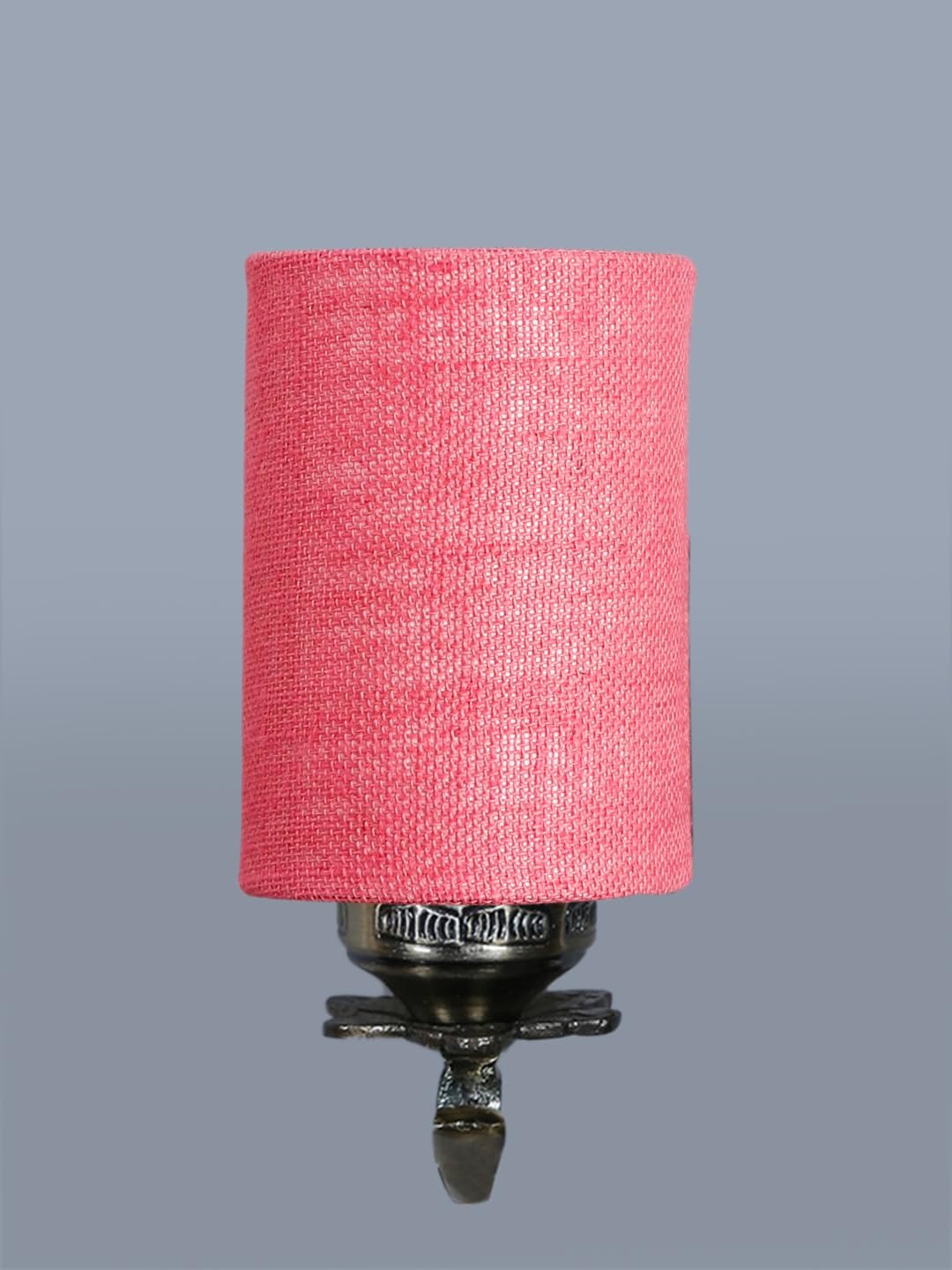 Antique Gold Wall Lamp for Office/Home/Gifting with Jute Pink Shade(8x4.25x11) Inches -85