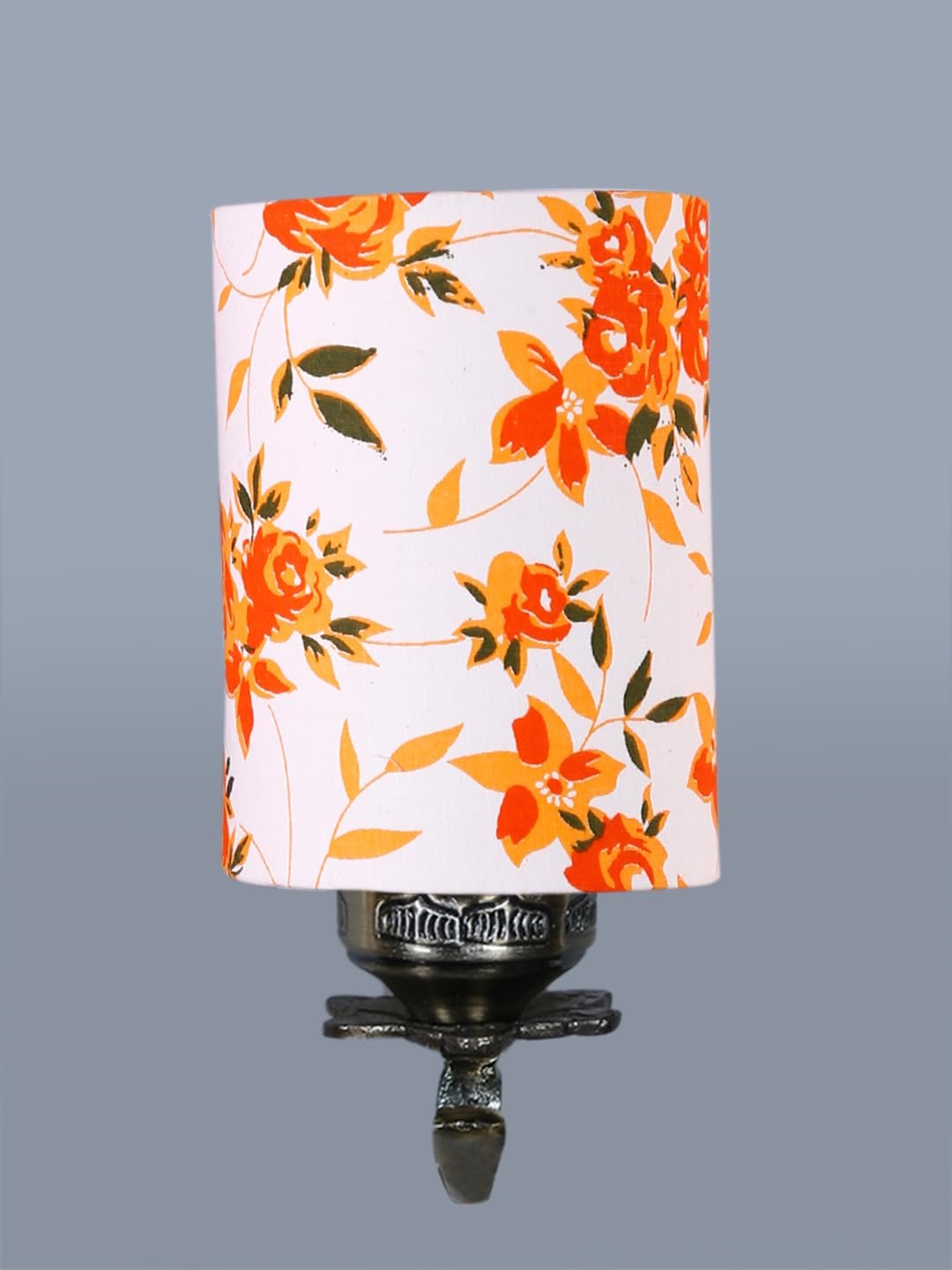 Antique Gold Wall Lamp for Office/Home/Gifting with Cotton Printed Shade(8x4.25x11) Inches -89