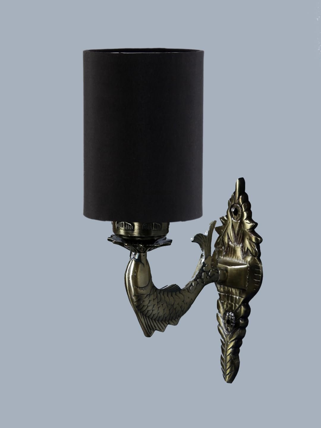 Antique Gold Wall Lamp for Office/Home/Gifting with Cotton Black Shade(8x4.25x11) Inches -92