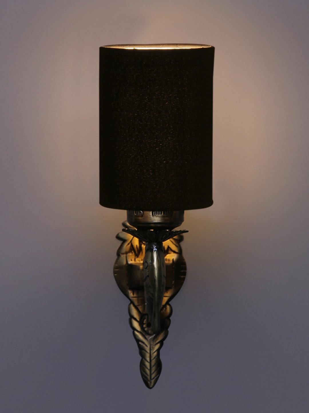 Antique Gold Wall Lamp for Office/Home/Gifting with Cotton Black Shade(8x4.25x11) Inches -92