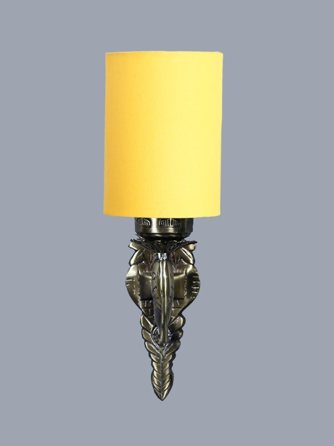 Antique Gold Wall Lamp for Office/Home/Gifting with Cotton Yellow Shade(8x4.25x11) Inches -95