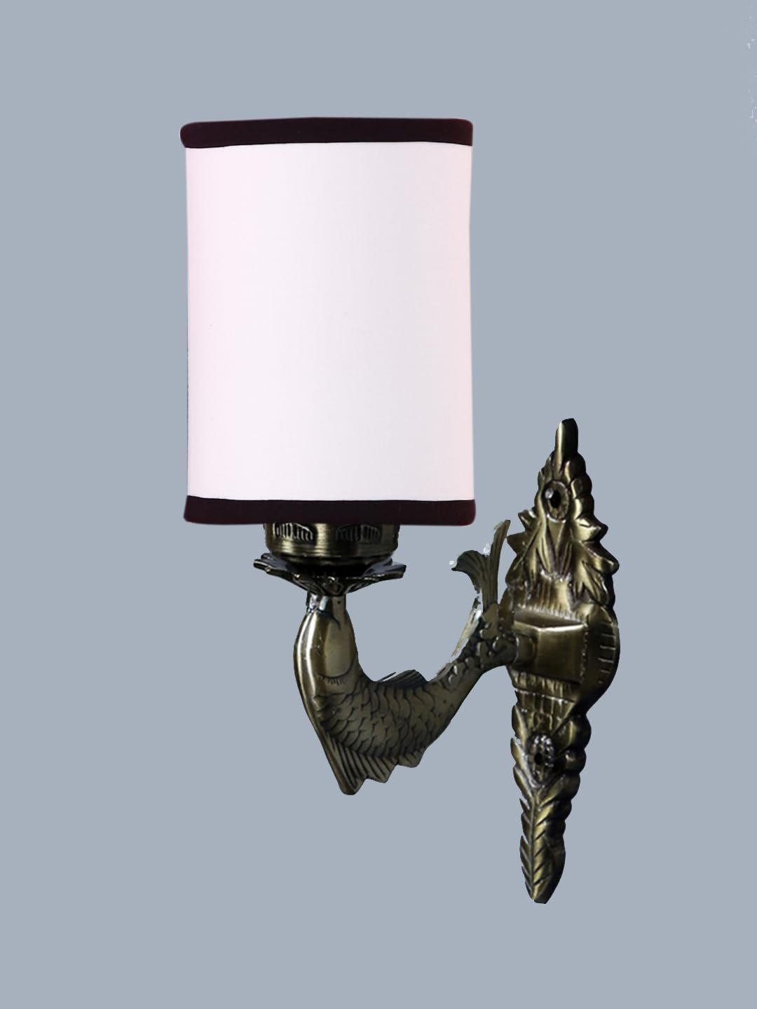 Antique Gold Wall Lamp for Office/Home/Gifting with Cotton White & Black Shade(8x4.25x11) Inches -97
