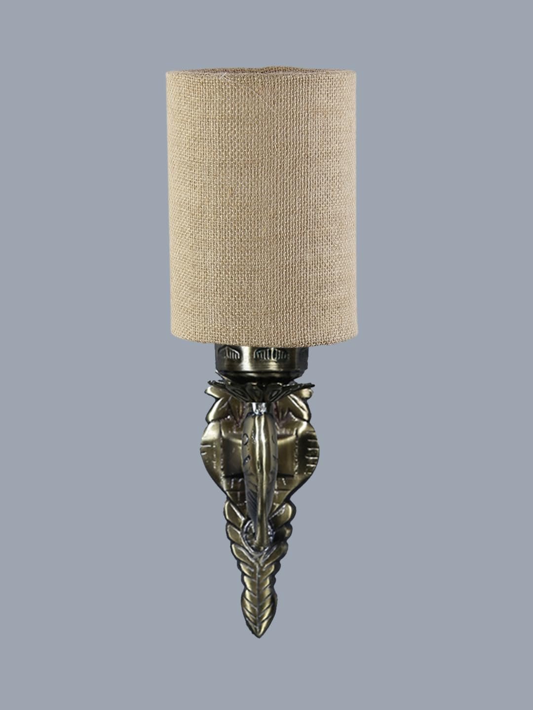 Antique Gold Wall Lamp for Office/Home/Gifting with Jute Beige Shade(8x4.25x11) Inches -98