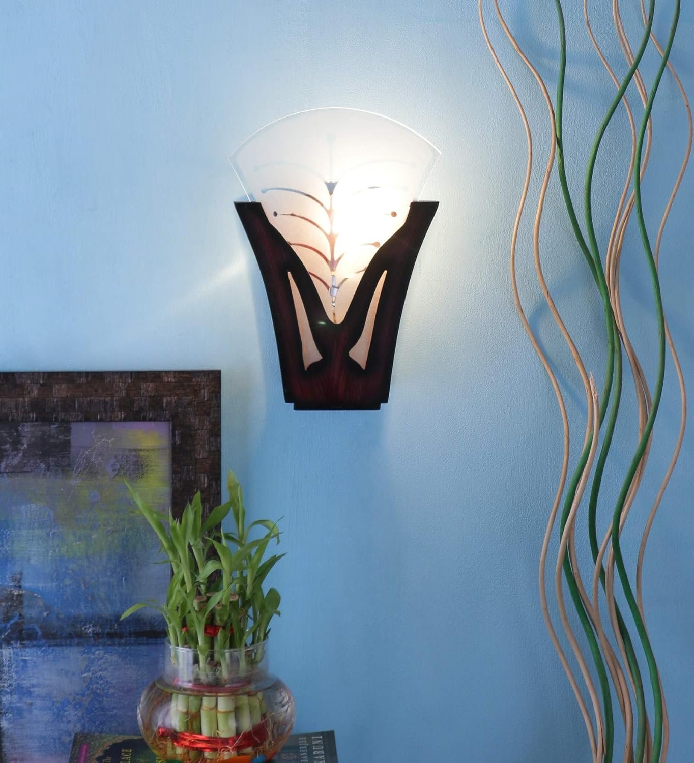 MDF & Glass Wall Mounted Light for Living Room/Drawing Room/Office/Bedroom/Decoration/Lobby/Dining Room/Passage/Hall Way/Gift