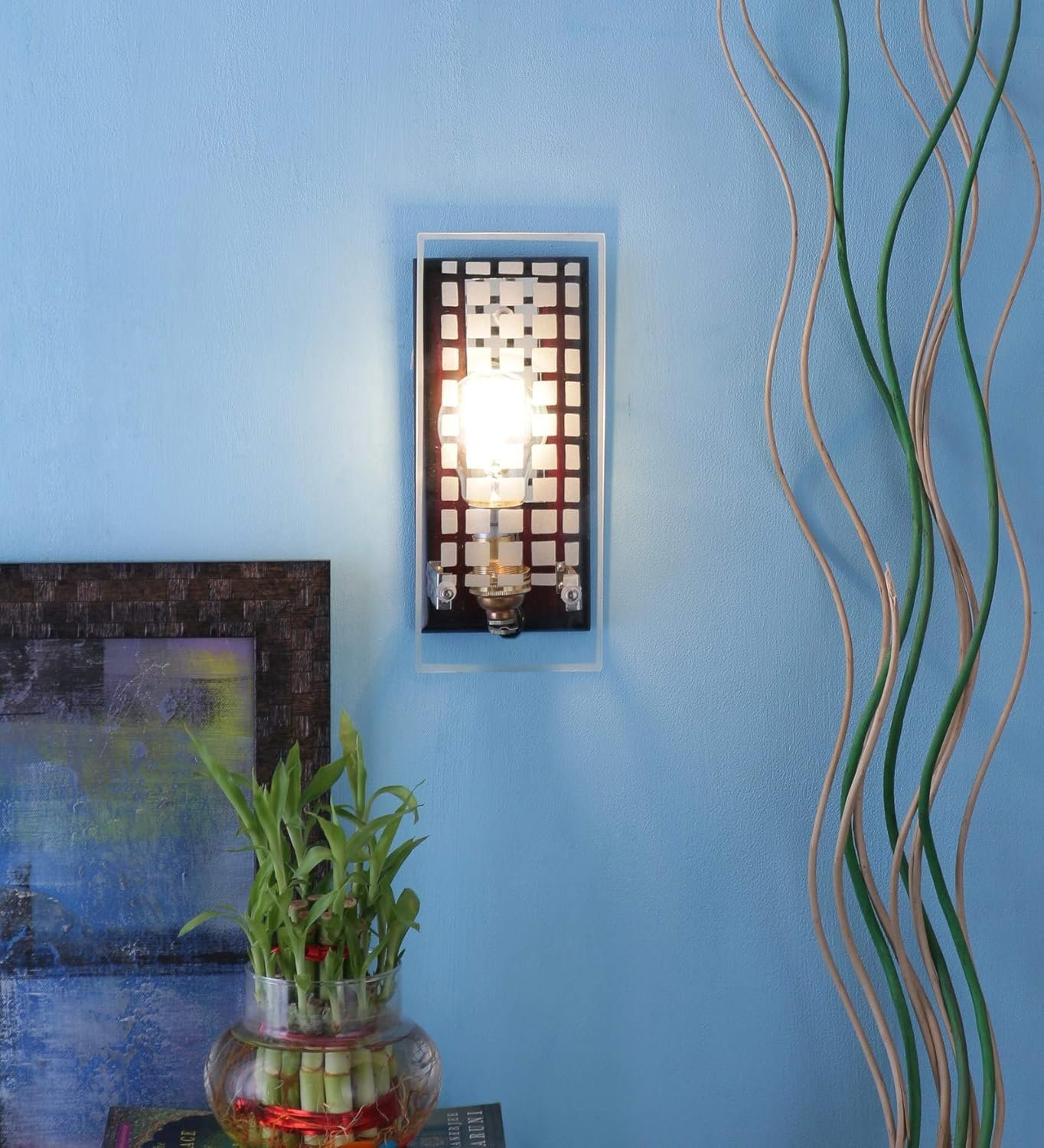 MDF & Glass Wall Mounted Light for Living Room/Drawing Room/Office/Bedroom/Decoration/Lobby/Dining Room/Passage/Hall Way/Gift