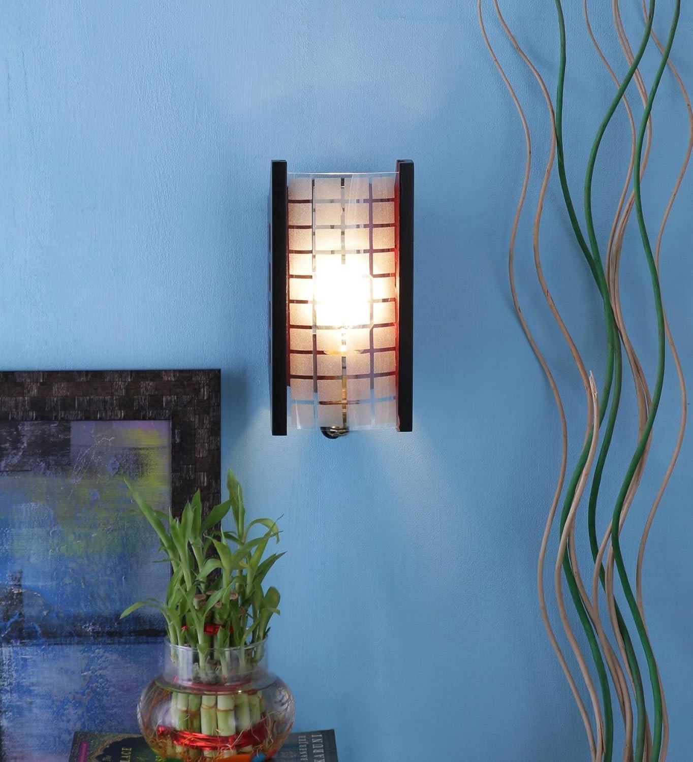 MDF & Glass Wall Mounted Light for Living Room/Drawing Room/Office/Bedroom/Decoration/Lobby/Dining Room/Passage/Hall Way/Gift