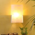 off White Steel & Glass Wall Mounted Light for Living Room/Drawing Room/Office/Bedroom/Decoration/Lobby/Dining Room/Passage/Hall Way/Gift