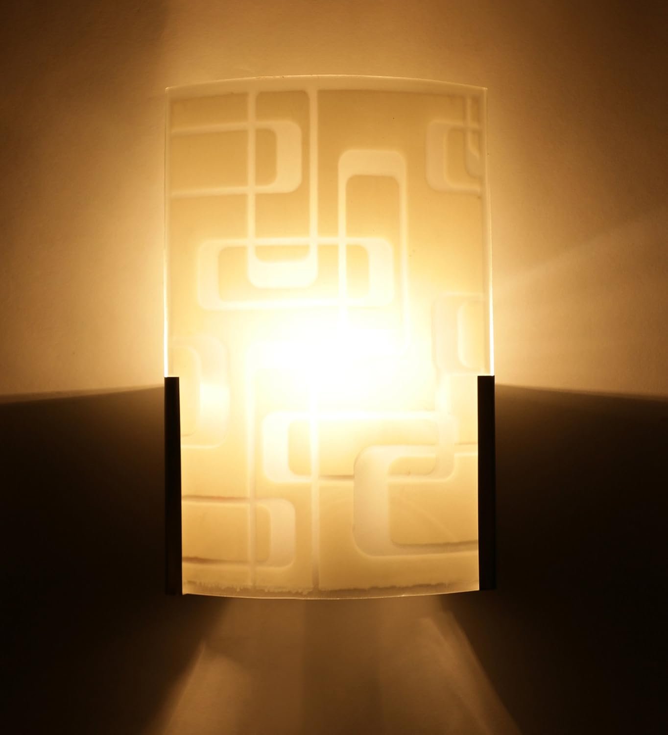 off White Steel & Glass Wall Mounted Light for Living Room/Drawing Room/Office/Bedroom/Decoration/Lobby/Dining Room/Passage/Hall Way/Gift