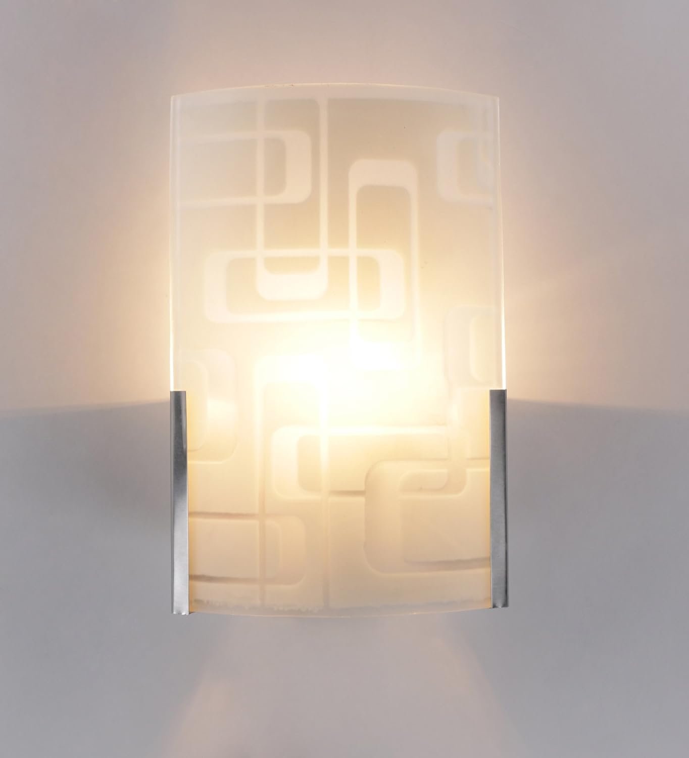 off White Steel & Glass Wall Mounted Light for Living Room/Drawing Room/Office/Bedroom/Decoration/Lobby/Dining Room/Passage/Hall Way/Gift