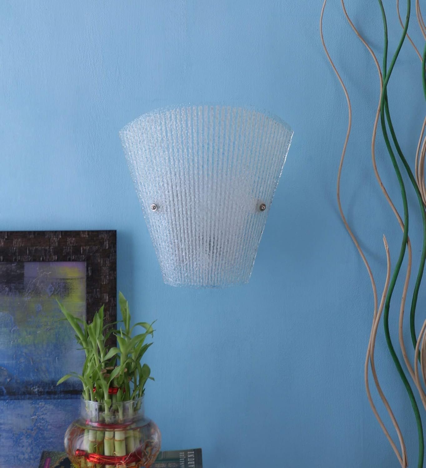 Off White Metal & Glass Wall Mounted Light for Living Room/Drawing Room/Office/Bedroom/Decoration/Lobby/Dining Room/Passage/Hall Way/Gift