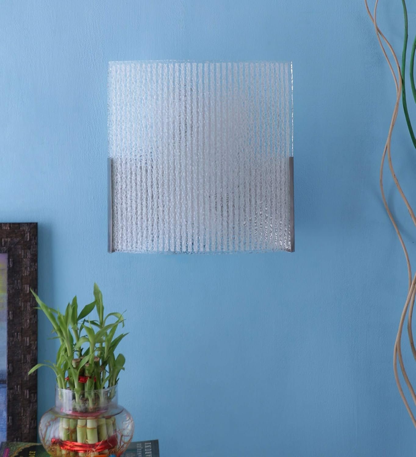 Off White Steel & Glass Wall Mounted Light for Living Room/Drawing Room/Office/Bedroom/Decoration/Lobby/Dining Room/Passage/Hall Way/Gift