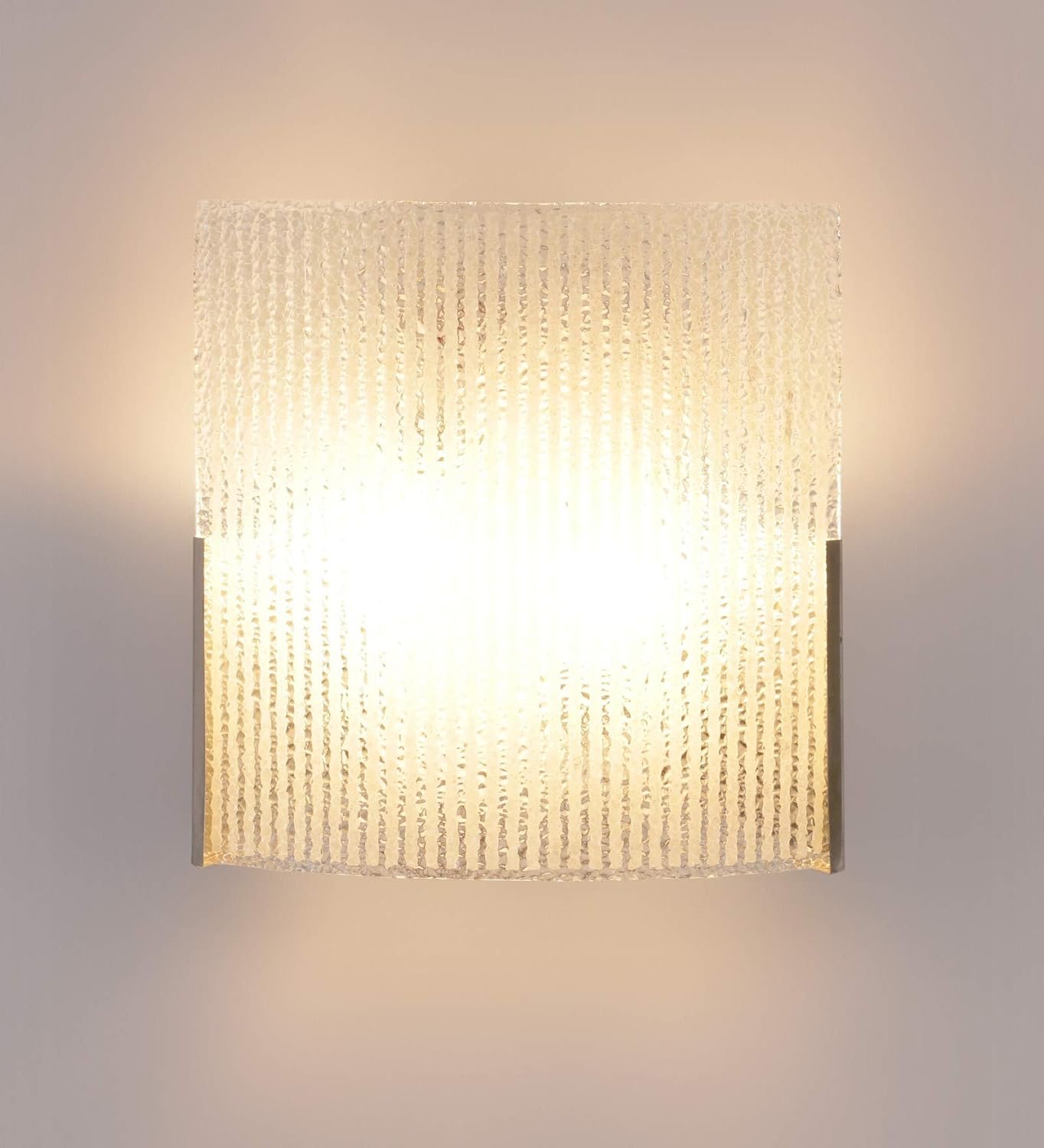 Off White Steel & Glass Wall Mounted Light for Living Room/Drawing Room/Office/Bedroom/Decoration/Lobby/Dining Room/Passage/Hall Way/Gift