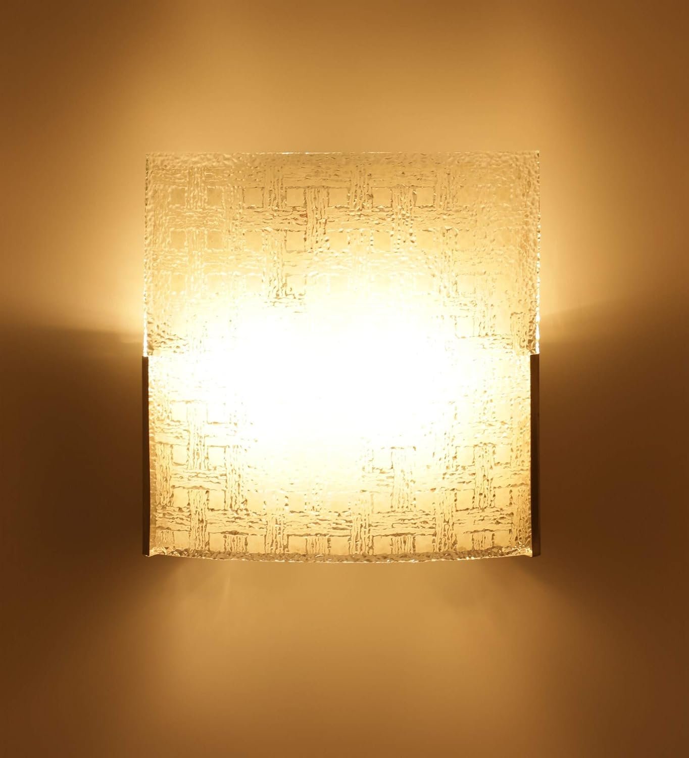 Off White Steel & Glass Wall Mounted Light for Living Room/Drawing Room/Office/Bedroom/Decoration/Lobby/Dining Room/Passage/Hall Way/Gift