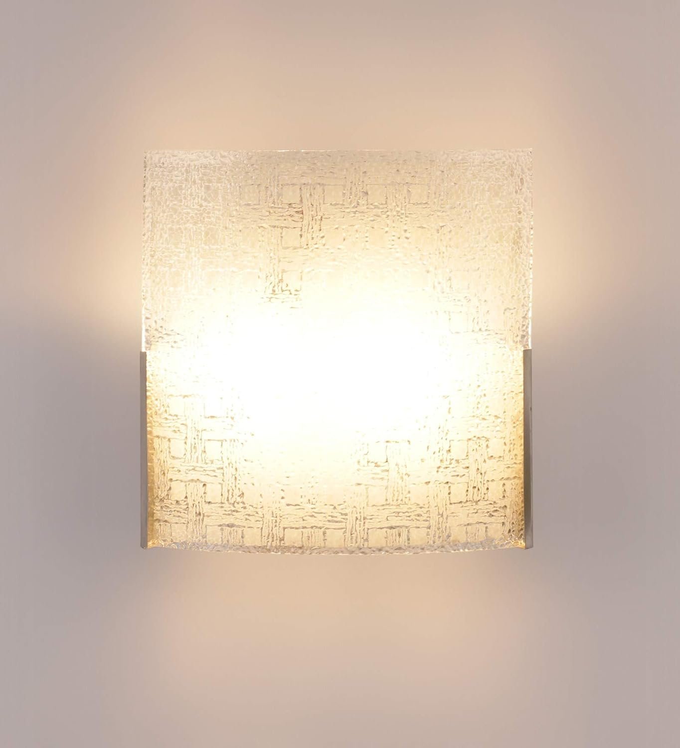 Off White Steel & Glass Wall Mounted Light for Living Room/Drawing Room/Office/Bedroom/Decoration/Lobby/Dining Room/Passage/Hall Way/Gift