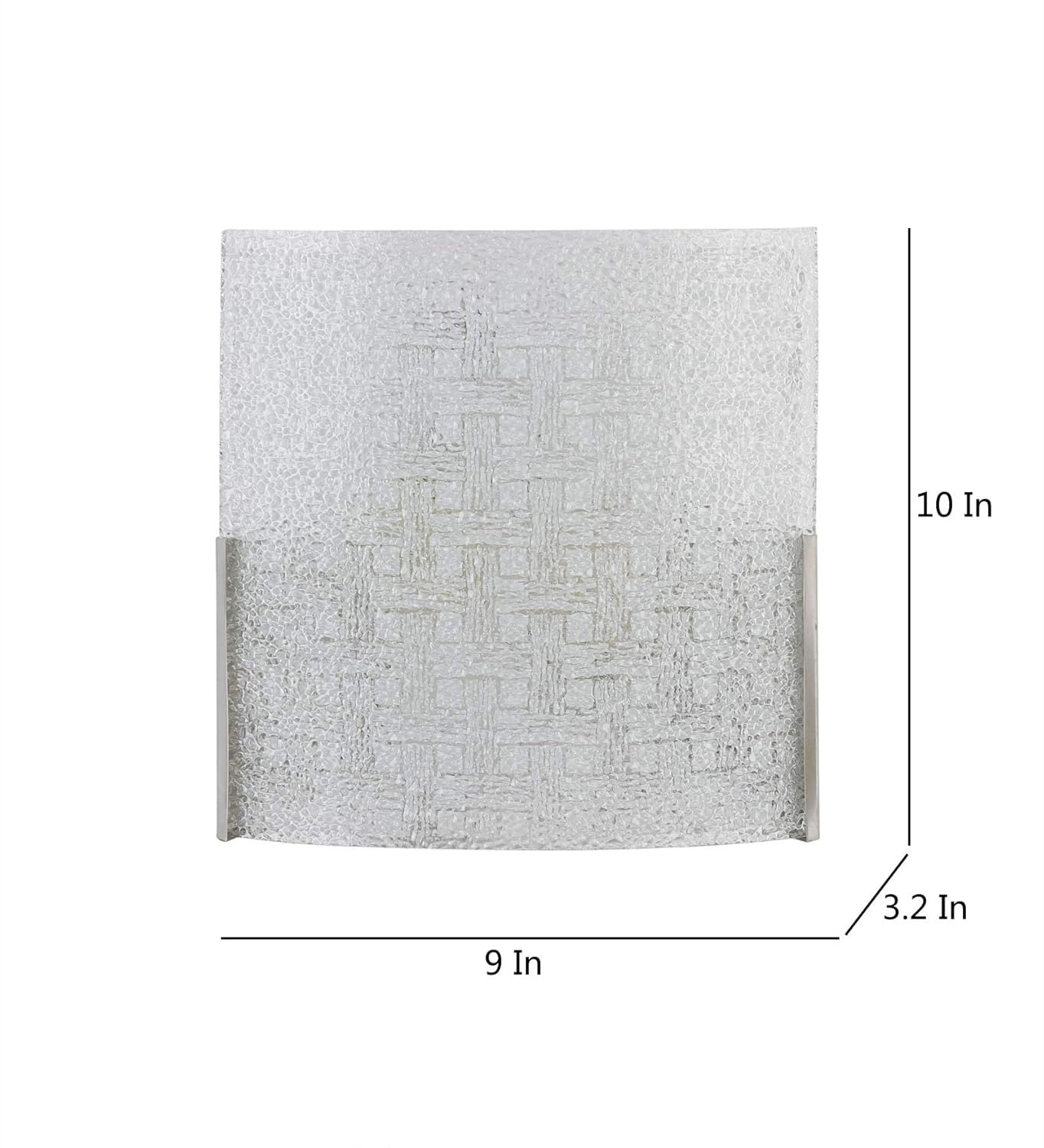 Off White Steel & Glass Wall Mounted Light for Living Room/Drawing Room/Office/Bedroom/Decoration/Lobby/Dining Room/Passage/Hall Way/Gift