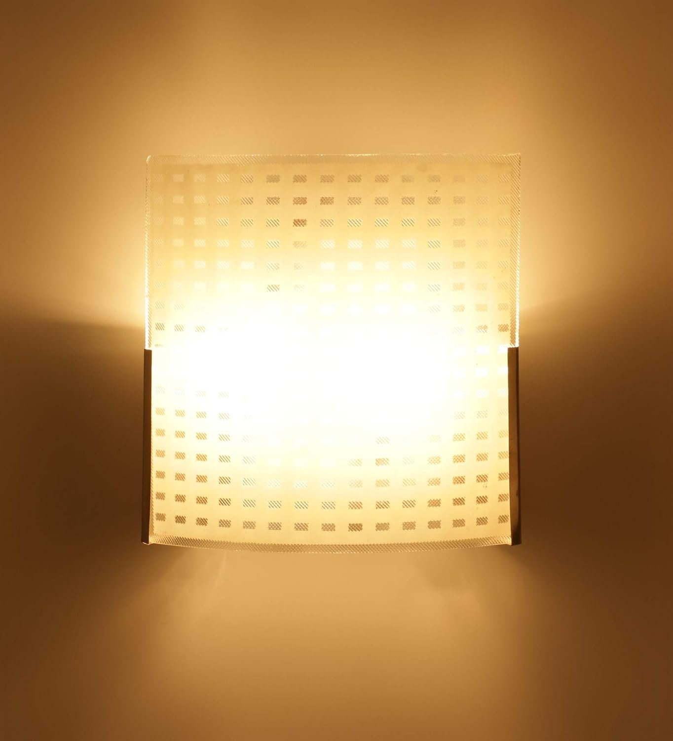 Off White Steel & Glass Wall Mounted Light for Living Room/Drawing Room/Office/Bedroom/Decoration/Lobby/Dining Room/Passage/Hall Way/Gift