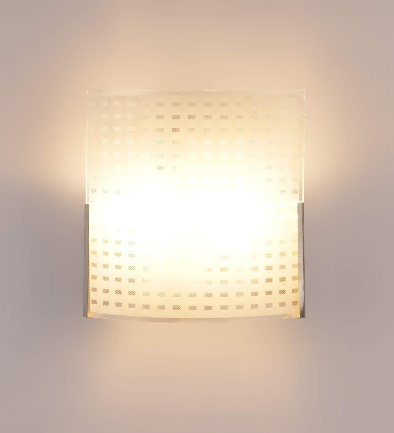 Off White Steel & Glass Wall Mounted Light for Living Room/Drawing Room/Office/Bedroom/Decoration/Lobby/Dining Room/Passage/Hall Way/Gift