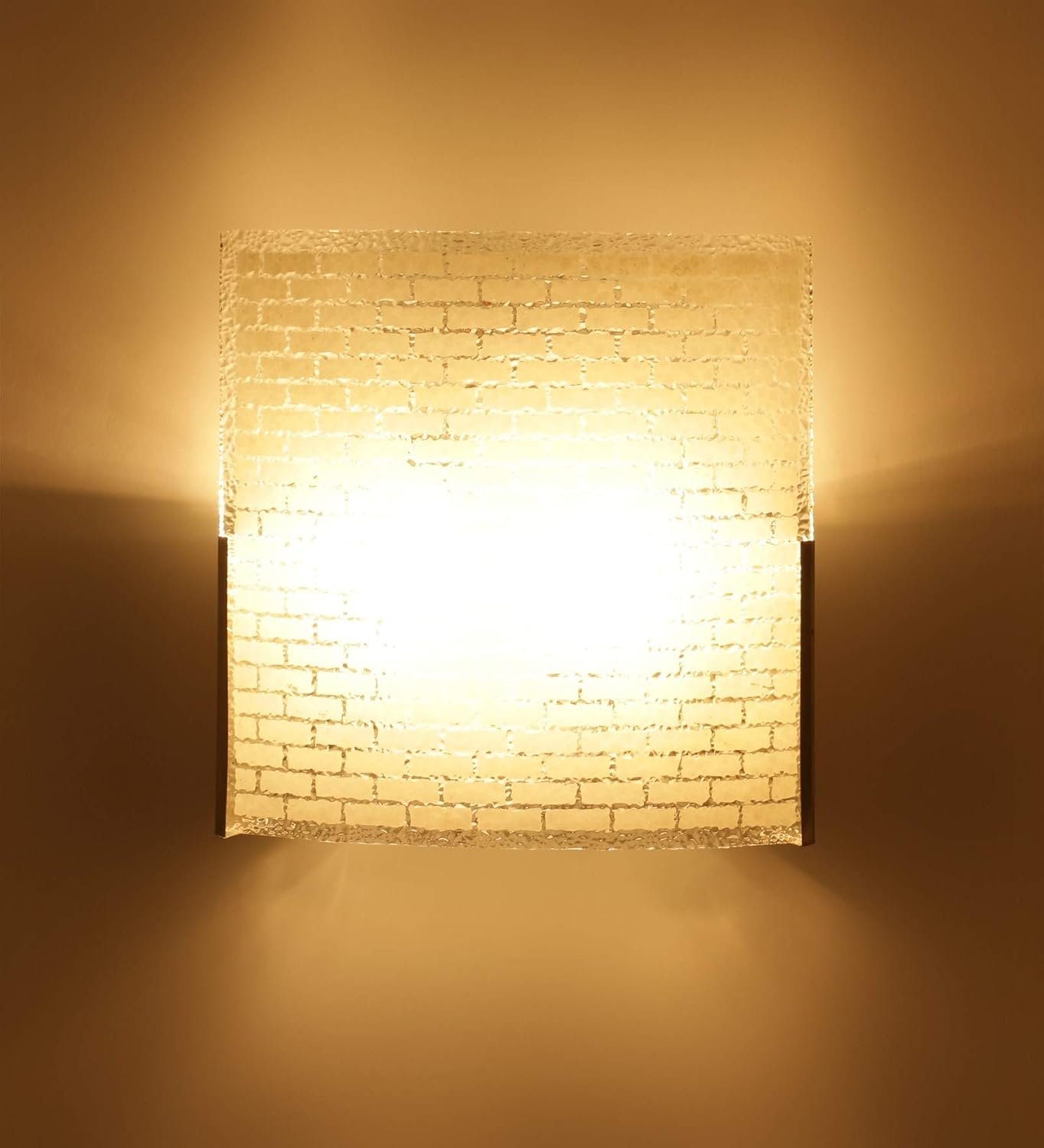 Off White Steel & Glass Wall Mounted Light for Living Room/Drawing Room/Office/Bedroom/Decoration/Lobby/Dining Room/Passage/Hall Way/Gift