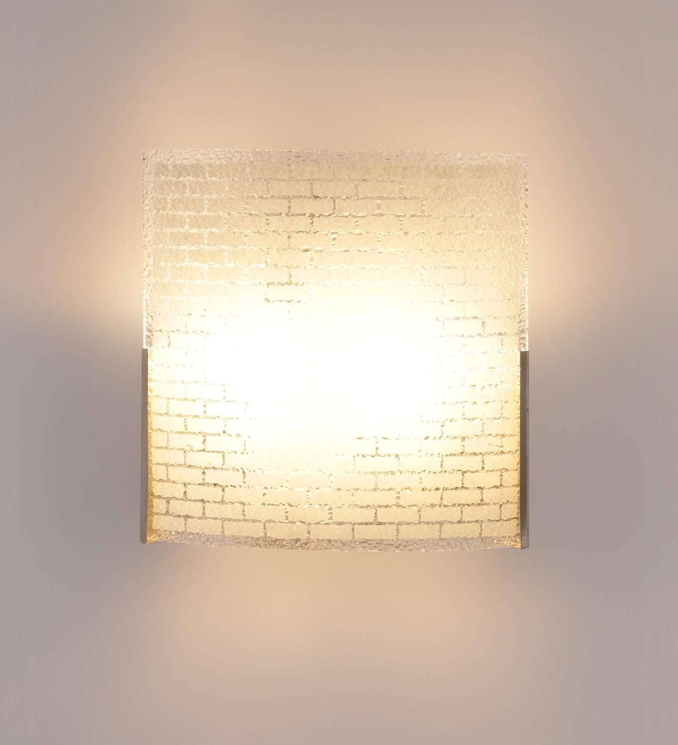 Off White Steel & Glass Wall Mounted Light for Living Room/Drawing Room/Office/Bedroom/Decoration/Lobby/Dining Room/Passage/Hall Way/Gift