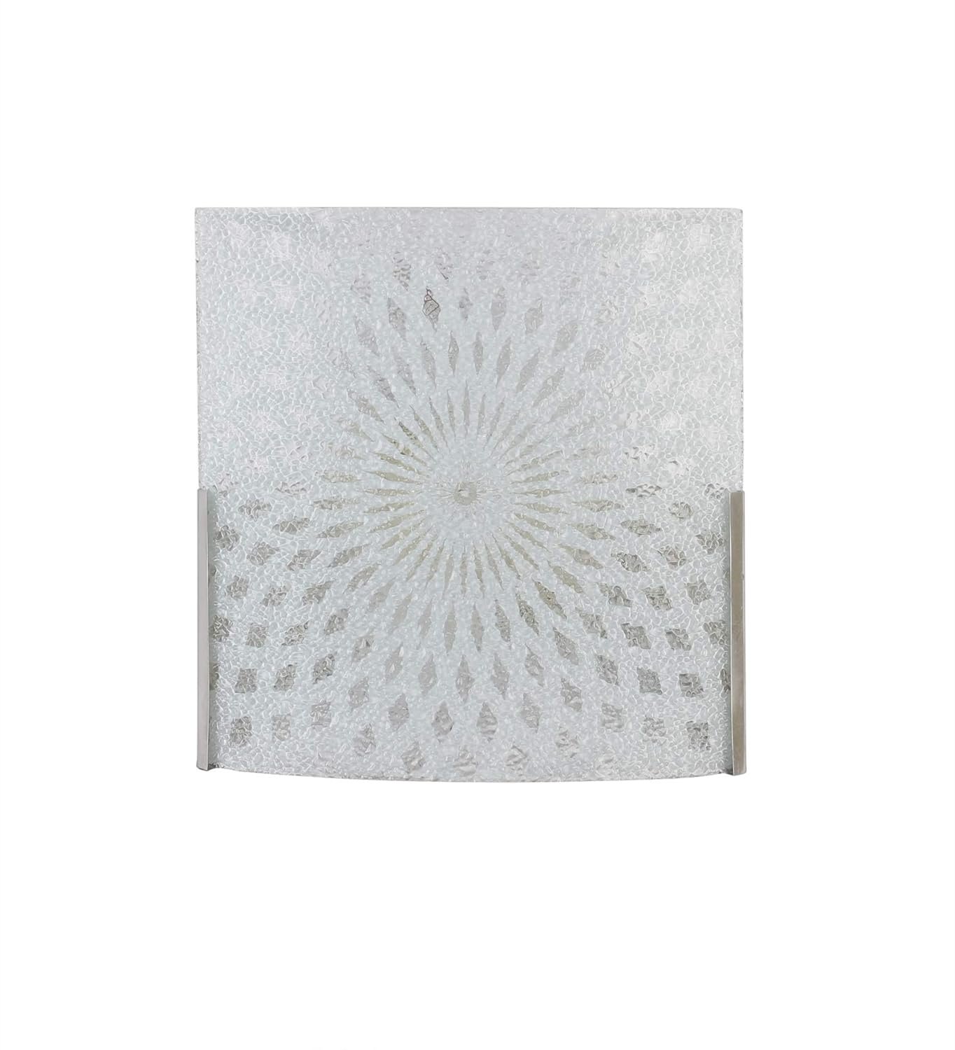 Off White Steel & Glass Wall Mounted Light for Living Room/Drawing Room/Office/Bedroom/Decoration/Lobby/Dining Room/Passage/Hall Way/Gift