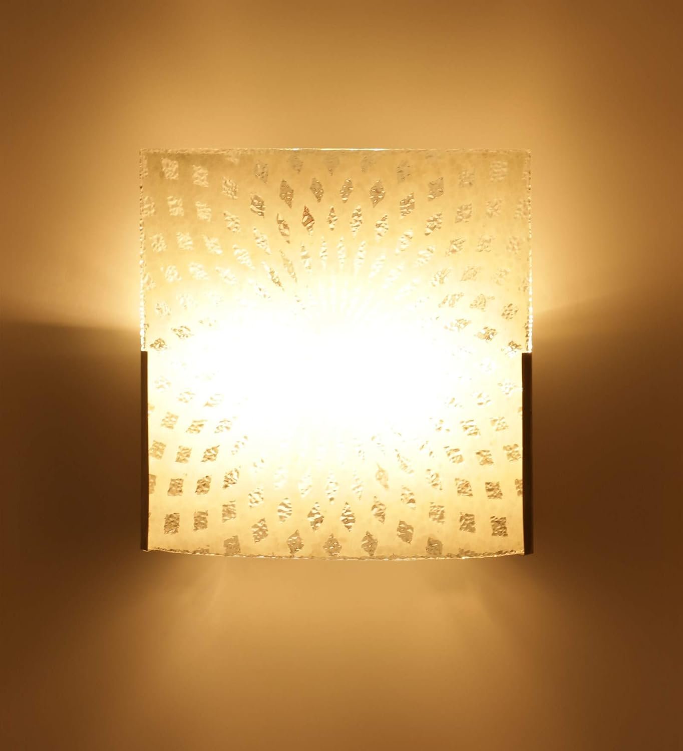 Off White Steel & Glass Wall Mounted Light for Living Room/Drawing Room/Office/Bedroom/Decoration/Lobby/Dining Room/Passage/Hall Way/Gift