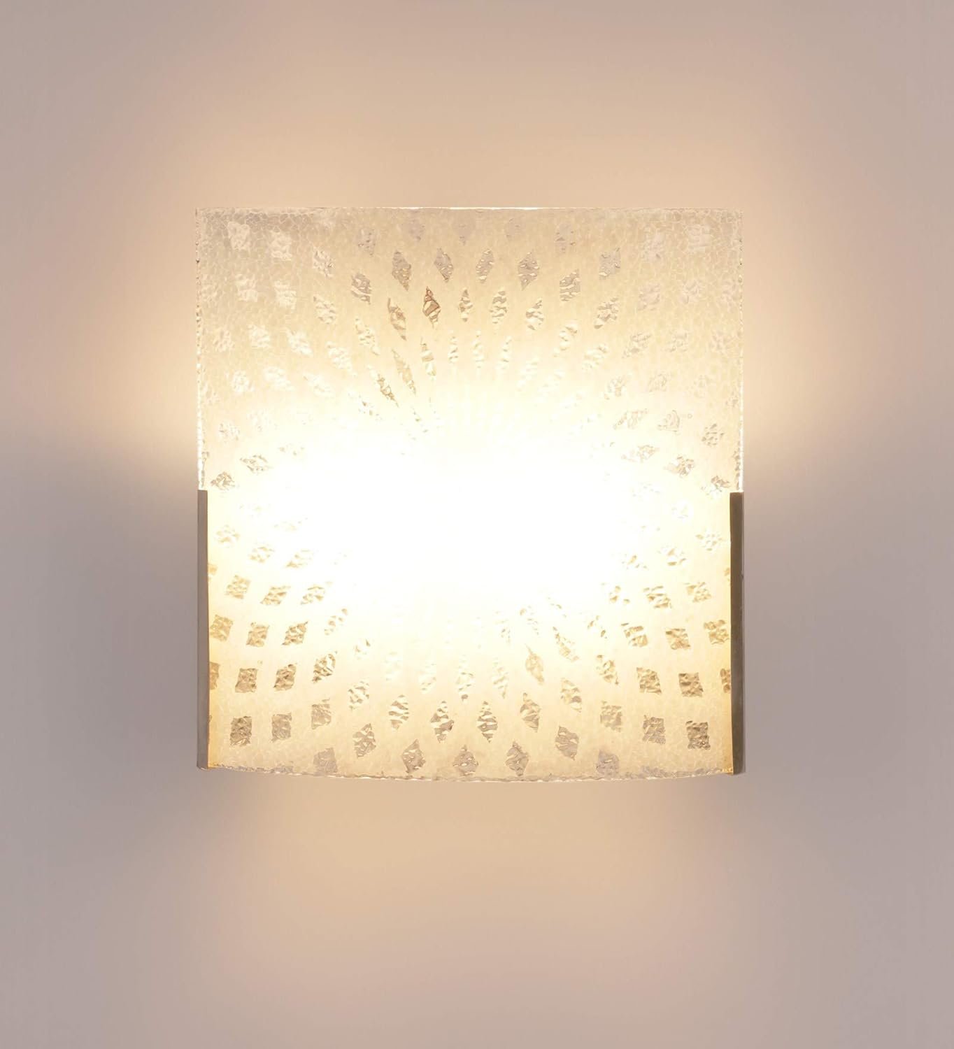 Off White Steel & Glass Wall Mounted Light for Living Room/Drawing Room/Office/Bedroom/Decoration/Lobby/Dining Room/Passage/Hall Way/Gift