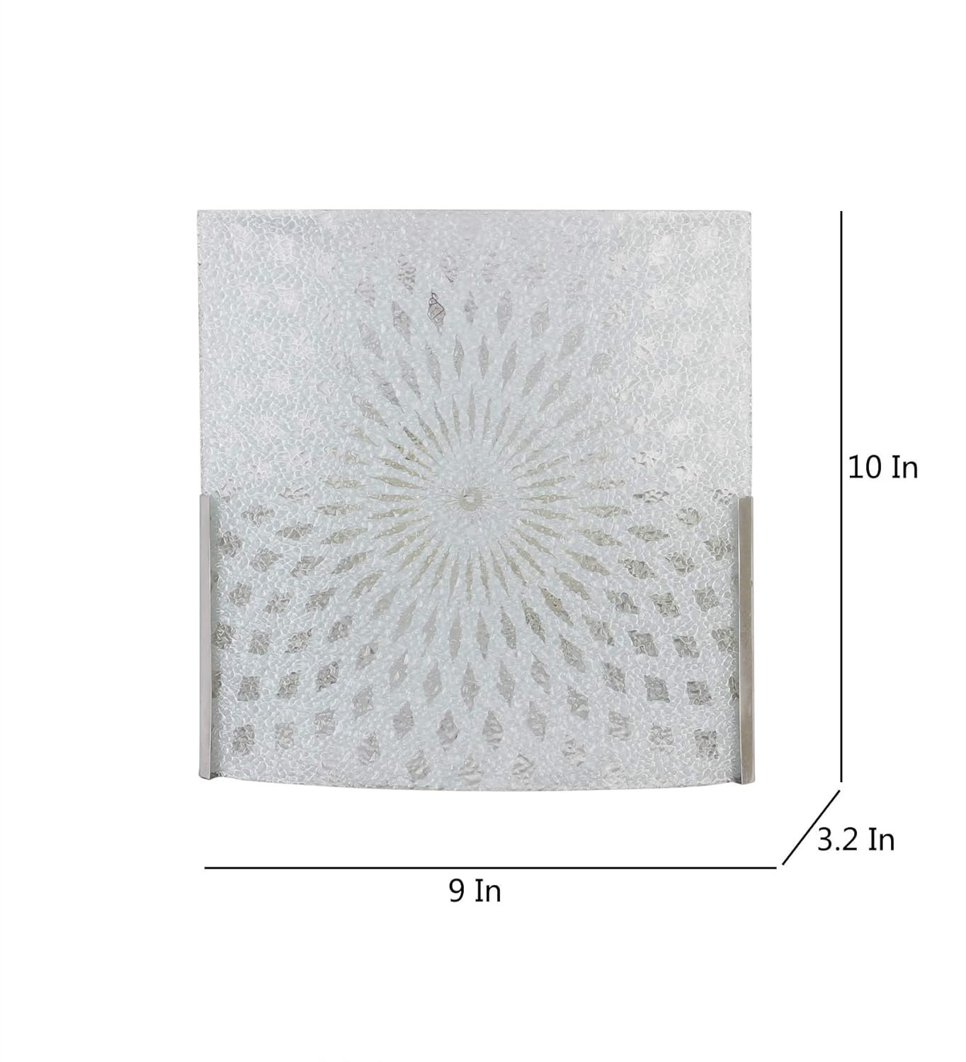 Off White Steel & Glass Wall Mounted Light for Living Room/Drawing Room/Office/Bedroom/Decoration/Lobby/Dining Room/Passage/Hall Way/Gift
