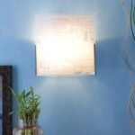 W50,Off White Steel & Glass Wall Mounted Light for Living Room/Drawing Room/Office/Bedroom/Decoration/Lobby/Dining Room/Passage/Hall Way/Gift