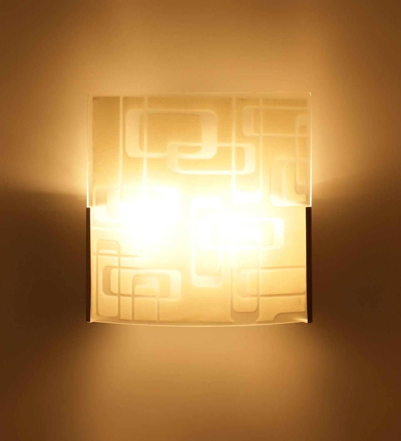 W50,Off White Steel & Glass Wall Mounted Light for Living Room/Drawing Room/Office/Bedroom/Decoration/Lobby/Dining Room/Passage/Hall Way/Gift