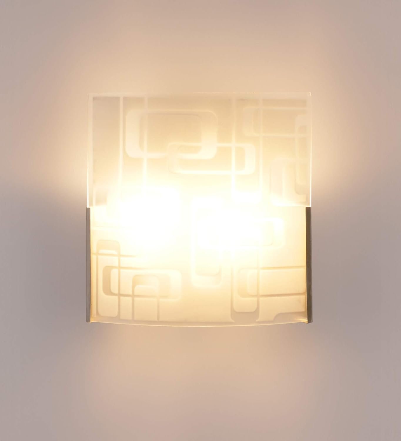 W50,Off White Steel & Glass Wall Mounted Light for Living Room/Drawing Room/Office/Bedroom/Decoration/Lobby/Dining Room/Passage/Hall Way/Gift