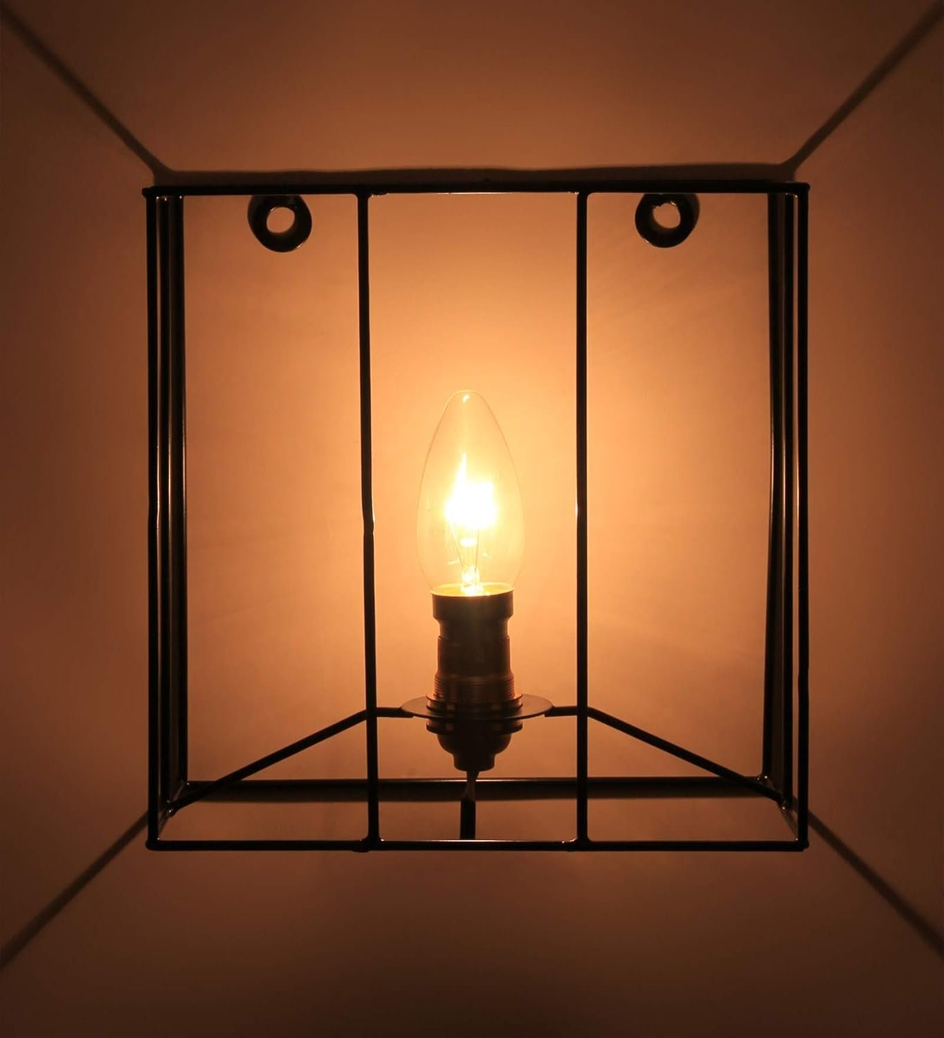 Square Wrought Iron Wall Light Fixture